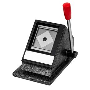 Table Top Passport ID Photo Cutter 2""×2"", Ergonomic Picture Cutter with Long Handle, Manual Cutter Punch with Precise Cutting for Standard Photo, PVC Cards, and More, Black
