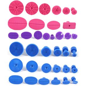 36 Pcs Auto Puller Tabs Car Body Paintless Dent Repair Tools, Glue Puller Tabs Removal Body Hail Damage Remover Kits for Vehicle SUV