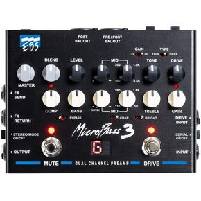 EBS MicroBass 3 Bass Preamp/DI Pedal (Restock)