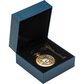 علبة هدايا لساعة الجيب الجلدية من COWFEX مصنوعة من جلد البولي يوريثان وحقيبة تخزين للرجال والنساء (أزرق) in Kuwait