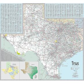 Texas Executive Wall Map - Paper 42w x 39h