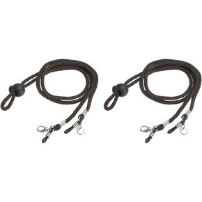 HARFINGTON Eyeglasses Holder Strap Cord, 2Pcs 33" Sunglasses String Strap Around Neck Eyewear Retainer Chain Hat Strap Lanyard, Brown