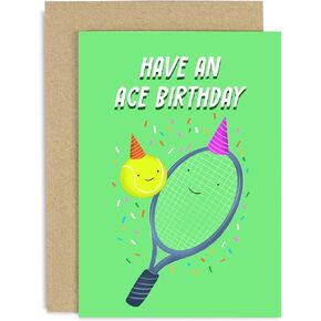 Old English Company Tennis Birthday Card - Have An Ace Birthday - Sports Greeting Card for Tennis Lovers