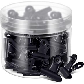 30 Pieces Push Pins Clips, Heavy Duty Clips with Pins for Cork Boards, Bulletin Boards and Cubicle Walls, Pinning No Holes for Paper, Creative Paper Clips with Craft Projects for Offices School, Black