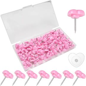50 Pcs Push pins, Plastic pushpins, Suitable for Office Posters, Postcards, Wall hangings, Bulletin Boards, Cork Boards (Pink Heart Push Pins) in Kuwait