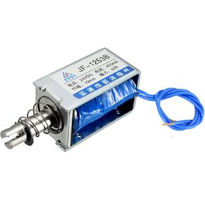 uxcell JF1253B DC24V 450mA 42N 10mm Stroke Pull Push Type Open Frame Linear Motion Solenoid Electromagnet