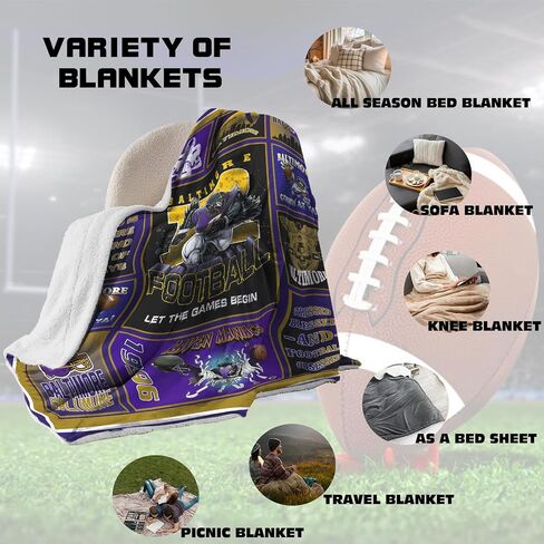 CusFuk Detroit Football Fans Plush Throw Sherpa Throw Blanket, Football Style Travel Blanket，Gifts for Men Women Boys Kids Fans Football Lovers 50" X 60" in Saudi Arabia
