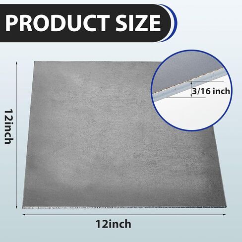 Therwen 2 Pcs 3/16 x 12" x 12" Steel Plate A36 Steel Sheet Plate Flat Metal Plate for Cutting Industrial Use in Saudi Arabia