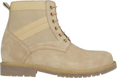 CALTO Men's Invisible Height Increasing Elevator Shoes - Desert Sand Suede Lace-up High-top Military Boots - 3.2 Inches Taller - S9012 in Saudi Arabia