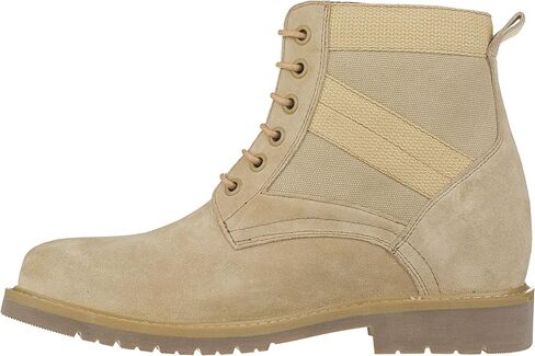 CALTO Men's Invisible Height Increasing Elevator Shoes - Desert Sand Suede Lace-up High-top Military Boots - 3.2 Inches Taller - S9012 in Saudi Arabia