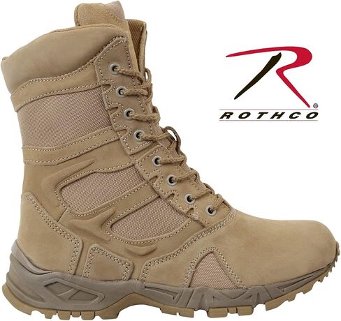 Rothco Forced Entry Deployment Boots With Side Zipper - 8 Inch, Tan, Wide 8 in Saudi Arabia