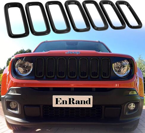 EnRand Front Light Bezel Headlight Cover Trim for Jeep Renegade 2015 2016 2017 2018,Angry Birds Eye Style,Durable UV treated ABS,Upgrade Clip In Version in Saudi Arabia