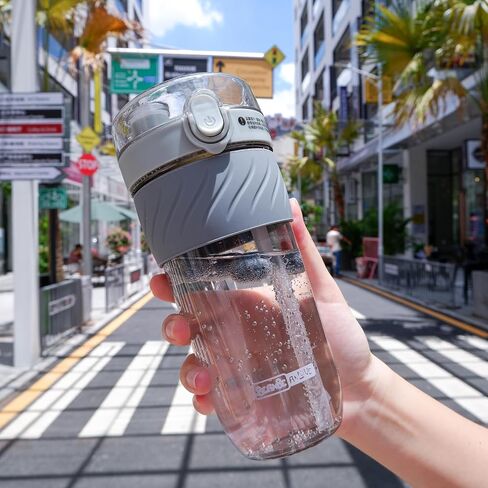 زجاجة مياه MOIOIBE مع شفاطة 16.9oz زجاجات مياه مكتبية إبداعية مع غطاء زجاجة سيليكون مضاد للحروق، زجاجة مياه لطيفة للفتيات هدية باللون الأخضر in Saudi Arabia