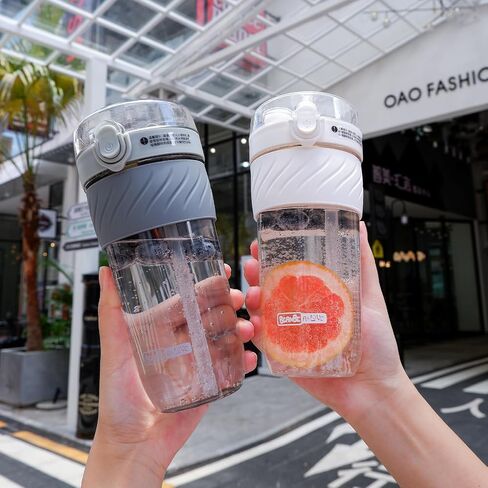 زجاجة مياه MOIOIBE مع شفاطة 16.9oz زجاجات مياه مكتبية إبداعية مع غطاء زجاجة سيليكون مضاد للحروق، زجاجة مياه لطيفة للفتيات هدية باللون الأخضر in Saudi Arabia