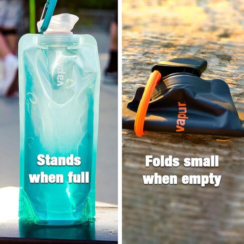 Vapur Flexible, Collapsible Wide Mouth Anti-Bottle with Detachable Carabiner in Saudi Arabia