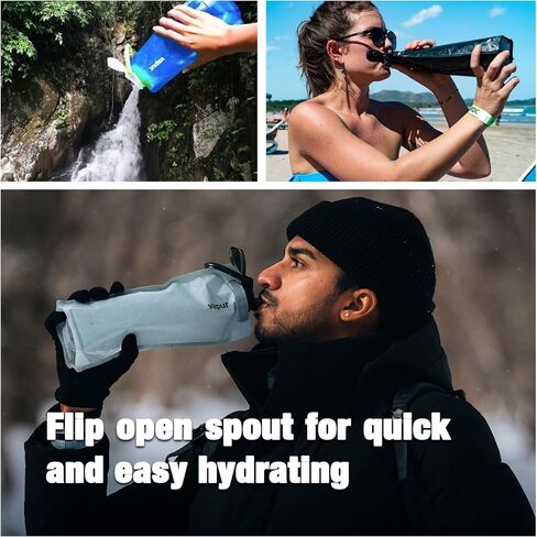 Vapur Flexible, Collapsible Wide Mouth Anti-Bottle with Detachable Carabiner in Saudi Arabia