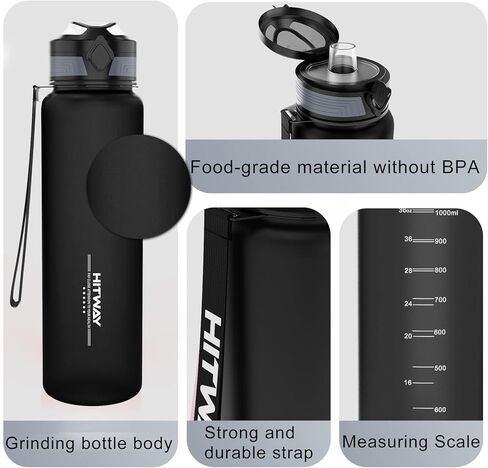 HITWAY 32 oz Sports Water bottle,BPA Free Drinks Water Bottles with Fruit Strainer,Leakproof Tritan BPA Free Non-Toxic Water Jug for Fitness,Gym,Sports,Outdoors,Cycling in Kuwait