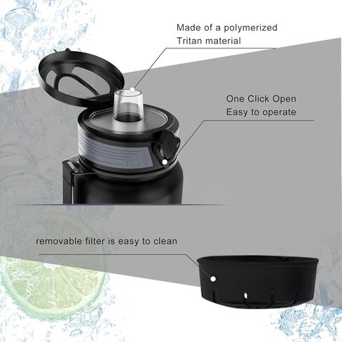 HITWAY 32 oz Sports Water bottle,BPA Free Drinks Water Bottles with Fruit Strainer,Leakproof Tritan BPA Free Non-Toxic Water Jug for Fitness,Gym,Sports,Outdoors,Cycling in Kuwait