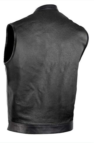 DALLX SOA Motorcycle Leather Vest for Men biker Club Style vest with Concealed carry Gun Pocket in Saudi Arabia