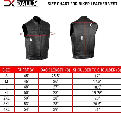 DALLX SOA Motorcycle Leather Vest for Men biker Club Style vest with Concealed carry Gun Pocket in Saudi Arabia
