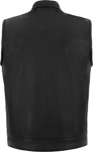DALLX SOA Motorcycle Leather Vest for Men biker Club Style vest with Concealed carry Gun Pocket in Saudi Arabia