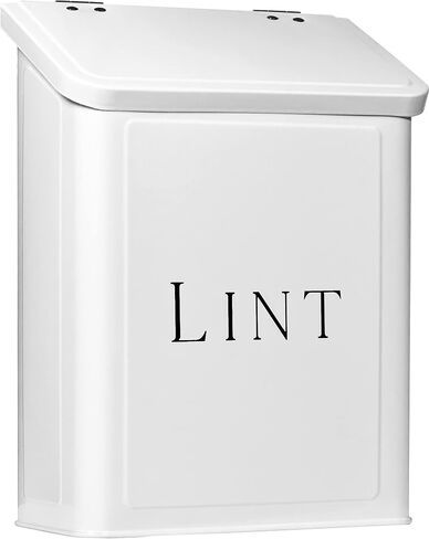MOUNT DELECTABLE Magnetic Lint Bin for Laundry Room, Wall Mounted Lint Box Holder Trash Can with Lid for Dryer, Lint Basket for Laundry Room, Farmhouse Style Laundry Storage and Organization in Saudi Arabia