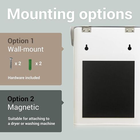 MOUNT DELECTABLE Magnetic Lint Bin for Laundry Room, Wall Mounted Lint Box Holder Trash Can with Lid for Dryer, Lint Basket for Laundry Room, Farmhouse Style Laundry Storage and Organization in Saudi Arabia