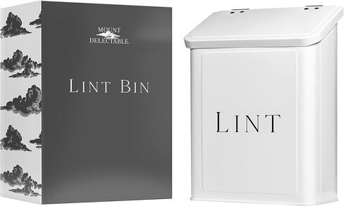 MOUNT DELECTABLE Magnetic Lint Bin for Laundry Room, Wall Mounted Lint Box Holder Trash Can with Lid for Dryer, Lint Basket for Laundry Room, Farmhouse Style Laundry Storage and Organization in Saudi Arabia