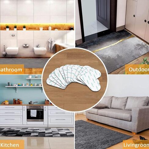 Non Slip Rug Pads 16 Pcs Corner Side Gripper for Hardwood Floors and Tiles, MIATTCLD Reusable Carpet Tape Stickers Washable Dual Sided Adhesive Grippers Keep Your Area Rug Flat in Kuwait