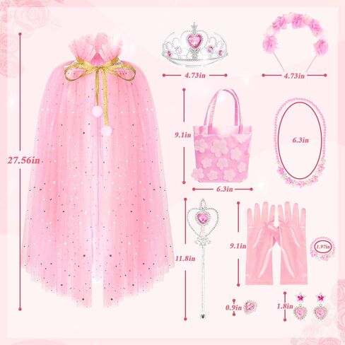 ملابس الأميرة هابجو للفتيات، 12 قطعة من رداء الأميرة للفتيات، مجموعة ملابس الأميرة للفتيات من سن 3 إلى 8 سنوات in Kuwait