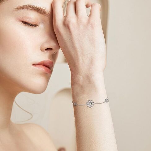 Sterling Silver Bracelet Rose/Skull/Rose Scent/Daisy/Snake Bracelet Sterling Silver Jewelry for Women Girls in Saudi Arabia