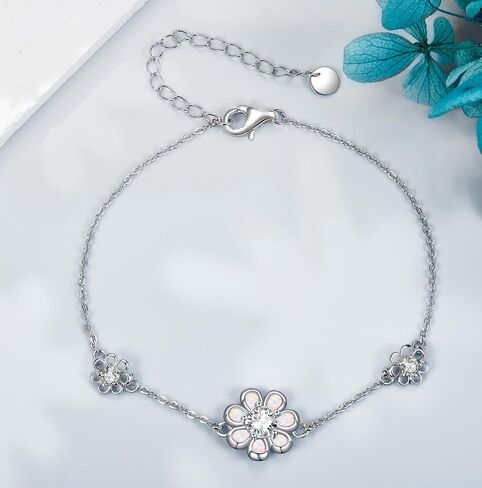 Sterling Silver Bracelet Rose/Skull/Rose Scent/Daisy/Snake Bracelet Sterling Silver Jewelry for Women Girls in Saudi Arabia