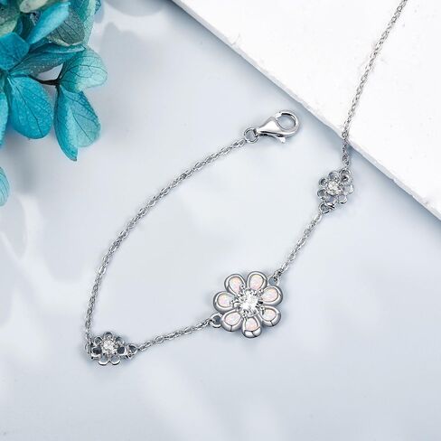 Sterling Silver Bracelet Rose/Skull/Rose Scent/Daisy/Snake Bracelet Sterling Silver Jewelry for Women Girls in Saudi Arabia