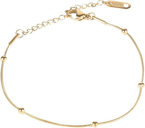 KEYUN 18K Gold Bracelets for Women Stainless Steel Trendy Gold Plated Link Chain Bracelets Four Leaf Clover Jewelry Gifts for Women Girls in Saudi Arabia