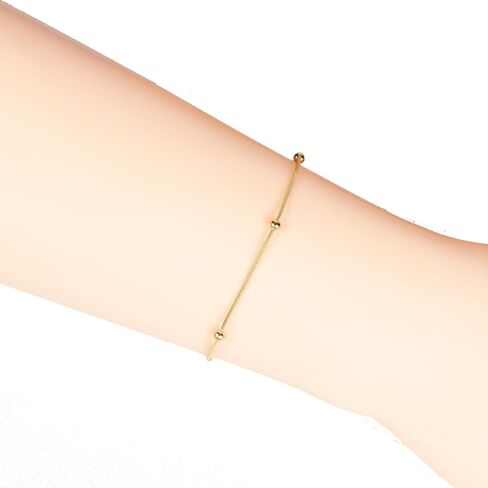 KEYUN 18K Gold Bracelets for Women Stainless Steel Trendy Gold Plated Link Chain Bracelets Four Leaf Clover Jewelry Gifts for Women Girls in Saudi Arabia