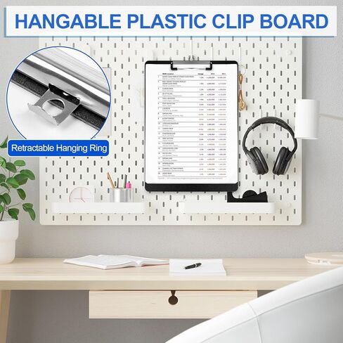 Utron 2 عبوات من الحافظة البلاستيكية مقاس 8.8 × 12.4 بوصة، وألواح الحافظة للفصل الدراسي مع مشابك معدنية منخفضة المستوى، ولوحة مشبك قابلة للتعليق، وحافظة سوداء ذات ملمس بلوري، تحمل 100 ورقة بحجم الحروف in Kuwait