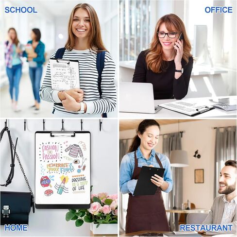 Utron 2 عبوات من الحافظة البلاستيكية مقاس 8.8 × 12.4 بوصة، وألواح الحافظة للفصل الدراسي مع مشابك معدنية منخفضة المستوى، ولوحة مشبك قابلة للتعليق، وحافظة سوداء ذات ملمس بلوري، تحمل 100 ورقة بحجم الحروف in Kuwait