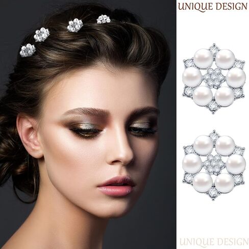 66 Pieces Craft Pearl Crystal Rhinestone Buttons Flower Faux Pearl Bouquet Embellishments for Crafting Flat Back Decorative Button DIY Jewelry Making Supplies Wedding Bouquet Jewelry (Gold) in Saudi Arabia