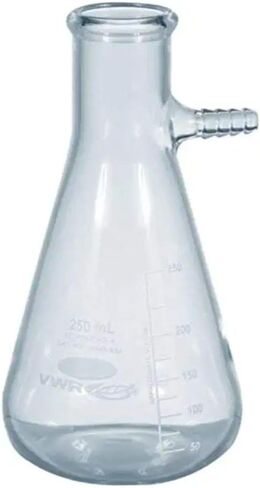 قارورة ترشيح VWR 10545-864، جدار ثقيل، حجم 5 سدادات، نطاق تخرج 25-125 مل، سعة 125 مل، عبوة من 6 قطع، 125 أونصة سائلة، درجة C، زجاج بوروسيليكات، (عبوة من 6 قطع) in Kuwait