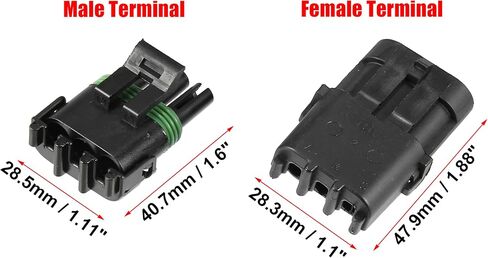 X AUTOHAUX 5 Kit 3 Pin Way Waterproof Electrical Connector Series Terminal Connector 12 AWG Connectors Housing Terminals Sealed Electrical Wire Connector for Car in Saudi Arabia