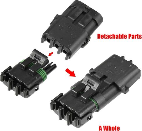 X AUTOHAUX 5 Kit 3 Pin Way Waterproof Electrical Connector Series Terminal Connector 12 AWG Connectors Housing Terminals Sealed Electrical Wire Connector for Car in Saudi Arabia