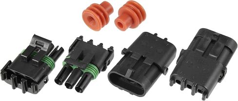 X AUTOHAUX 5 Kit 3 Pin Way Waterproof Electrical Connector Series Terminal Connector 12 AWG Connectors Housing Terminals Sealed Electrical Wire Connector for Car in Saudi Arabia