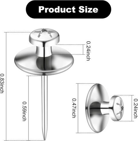 50 حزمة من المسامير السوداء ذات الرأس المزدوج لتعليق الصور، وأظافر الصور، ومسامير للتعليق على الحائط، ودبابيس الحائط للتعليق، وأظافر الحائط للتعليق، ومسامير الإبهام للتعليق على الحائط، وشماعات الصور in Kuwait