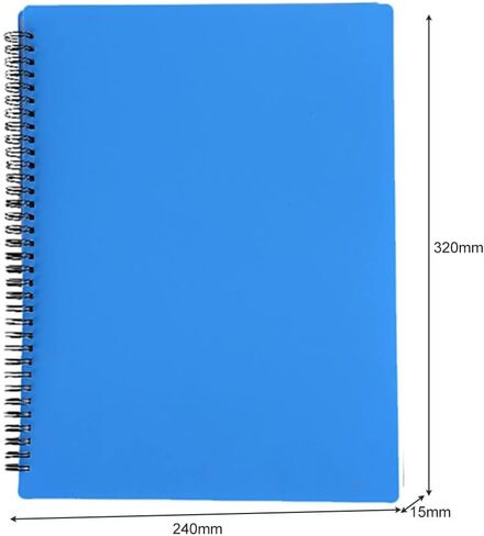 Sheet Music Folder,9.5 x 12 Binder,Folder for Musicians, Sheet Music Folder, Band Folder, Writable, Spiral-Bound, 180 Degree Open / A4 Size, 30 Sleeves, 60 Pages (Blue) in Saudi Arabia