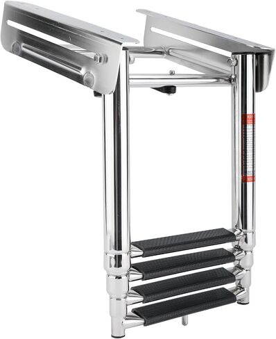 Amarine Made 4 Step Boat Ladder with Screws Stainless Steel Telescoping Ladder, Slide Under Platform Mount Boarding Ladder in Saudi Arabia