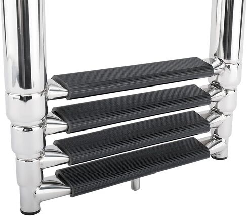 Amarine Made 4 Step Boat Ladder with Screws Stainless Steel Telescoping Ladder, Slide Under Platform Mount Boarding Ladder in Saudi Arabia
