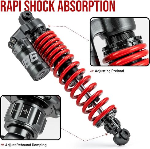 RKV86 Adjustable 485mm Rear Air Shock Absorbers Fit for Yamaha YFZ450 2004-2013 YFZ450R 2009-2020 ATV （White） in Saudi Arabia