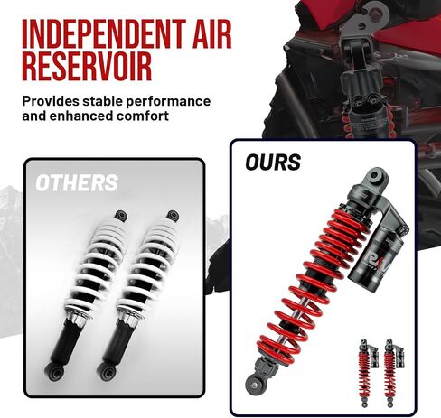 RKV86 Adjustable 485mm Rear Air Shock Absorbers Fit for Yamaha YFZ450 2004-2013 YFZ450R 2009-2020 ATV （White） in Saudi Arabia