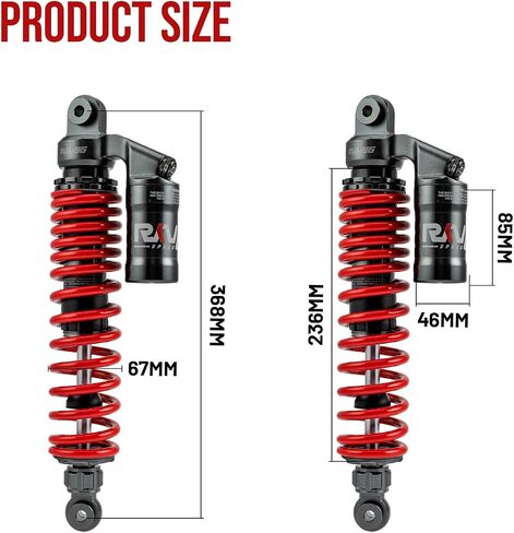 RKV86 Adjustable 485mm Rear Air Shock Absorbers Fit for Yamaha YFZ450 2004-2013 YFZ450R 2009-2020 ATV （White） in Saudi Arabia