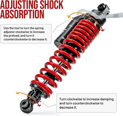RKV86 Adjustable 485mm Rear Air Shock Absorbers Fit for Yamaha YFZ450 2004-2013 YFZ450R 2009-2020 ATV （White） in Saudi Arabia